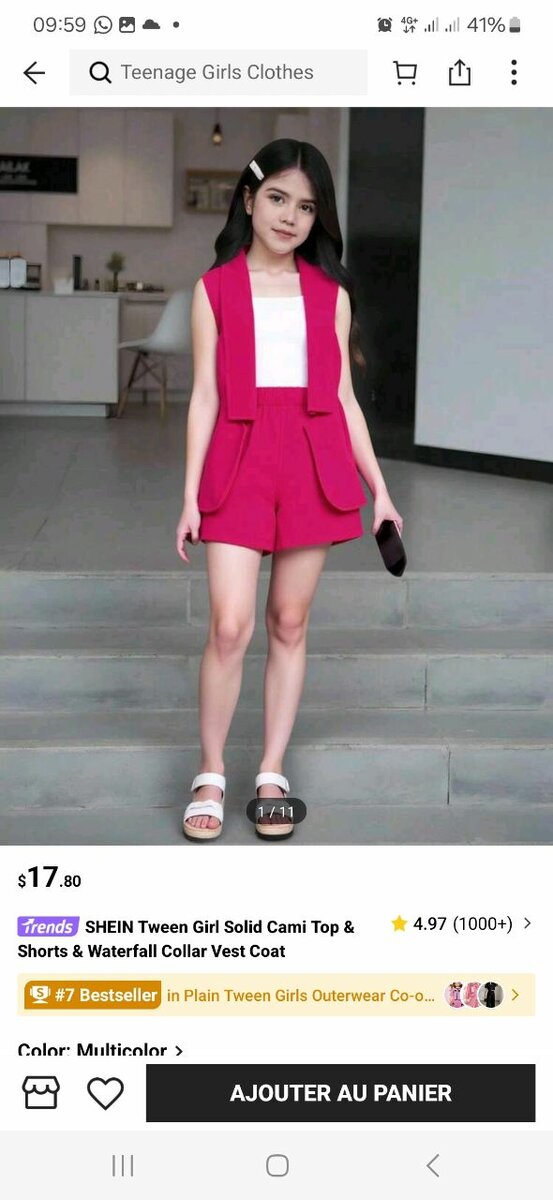 Ensemble Gilet et Short Fille