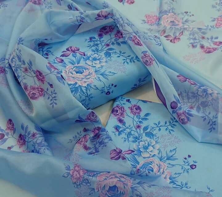 Printed lawn suit
