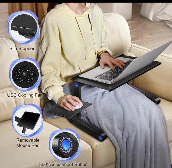 Support réglable pour ordinateur portable avec ventilateur