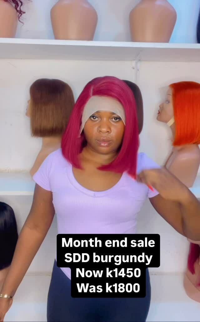 Beautiful and elegant women's wig SDD burgundy