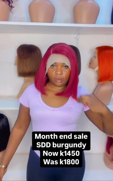 Beautiful and elegant women's wig SDD burgundy