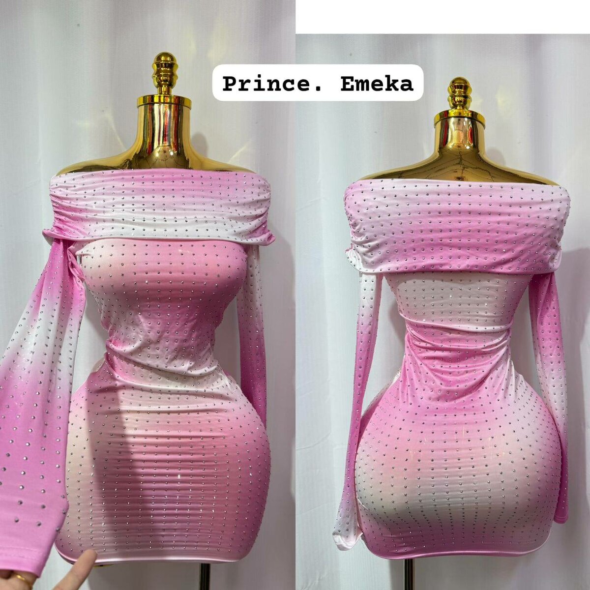 Robe Rose Épaule Nue Glamour