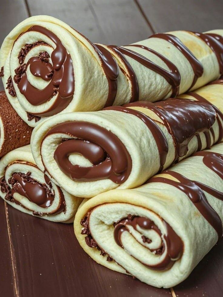 Crêpes roulées au chocolat