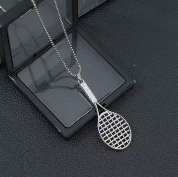 Tennis Racket Pendant Necklace