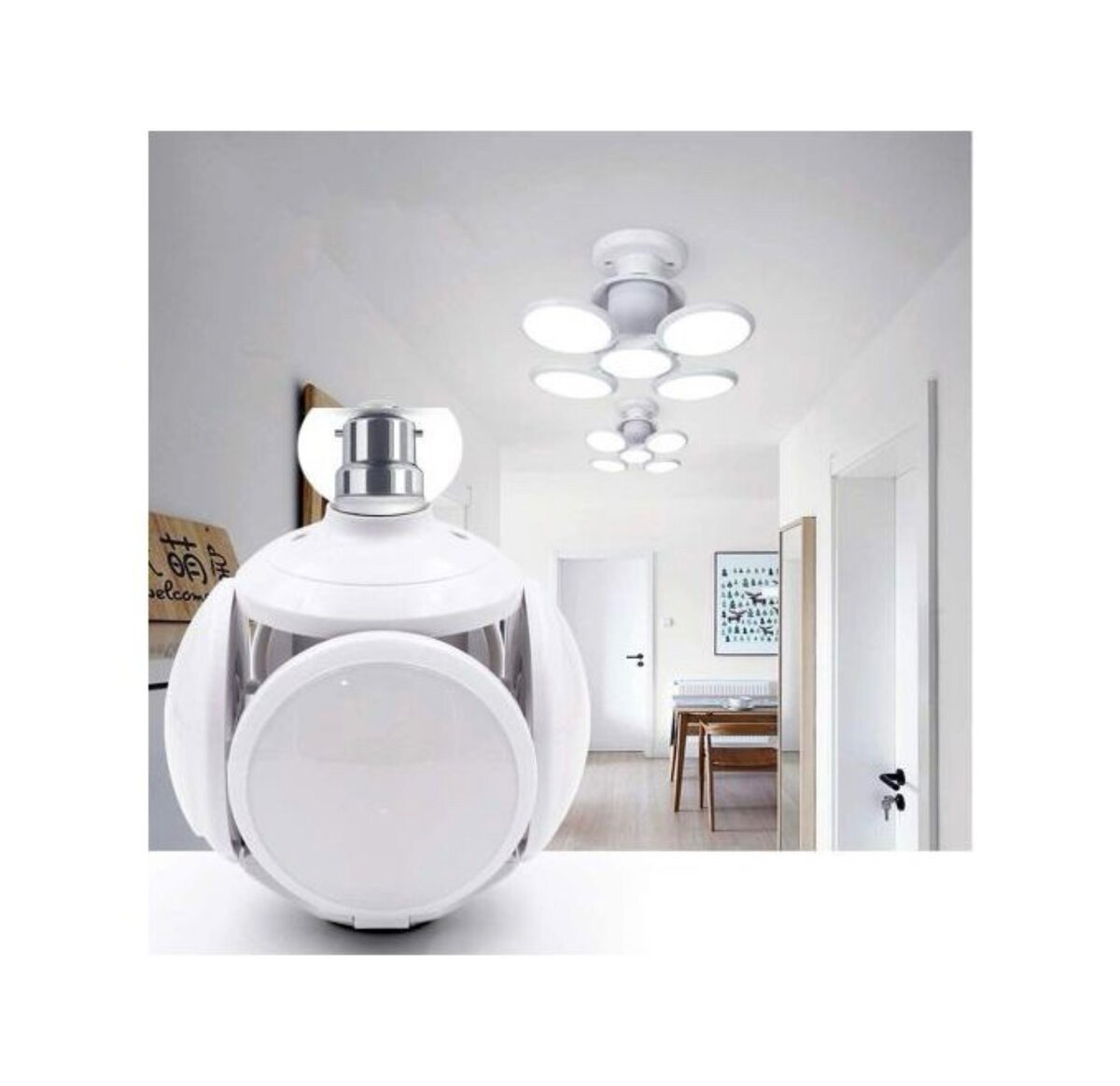 Light Lumières LED Pliables, Avec 4 Panneaux Réglables, B22