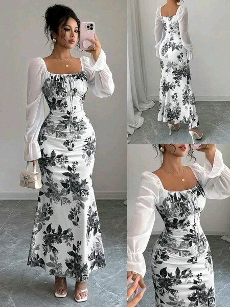 Robe longue florale élégante