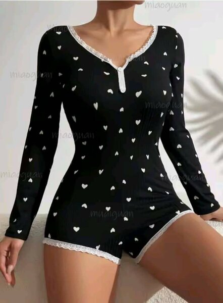 Combinaison Pyjama Coeurs Femme