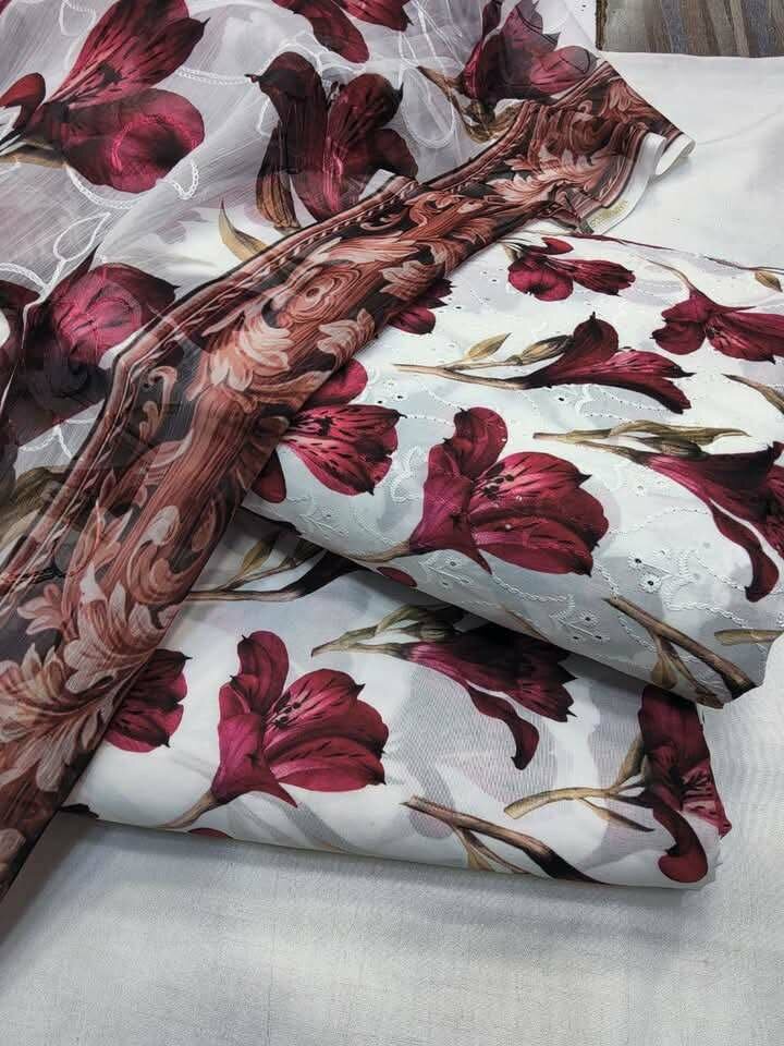 Printed lawn suit