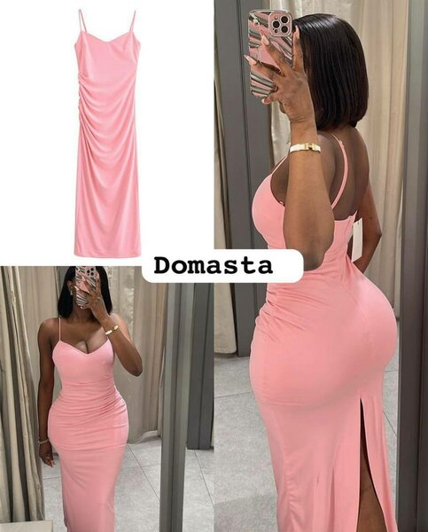 Robe Longue Élegante Rose