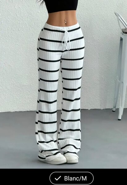 Pantalon rayé femme confortable