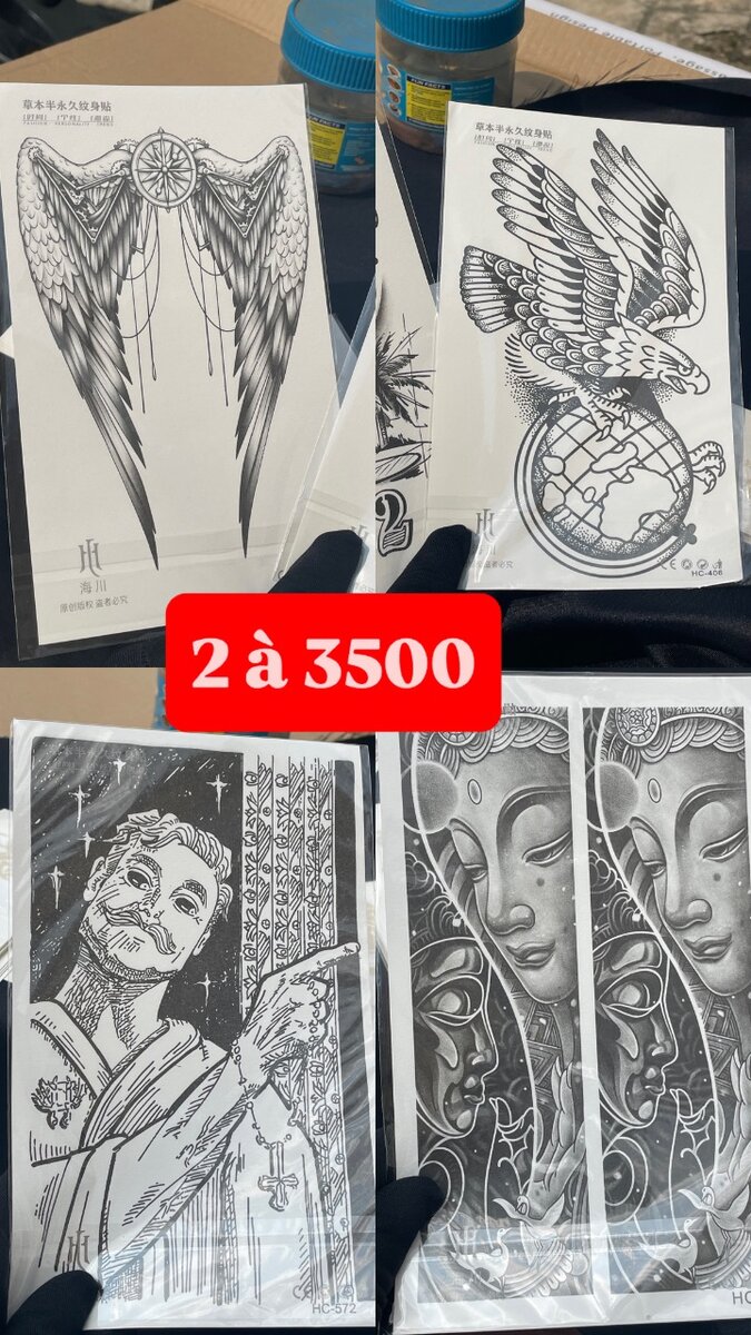 Lot de 2 Tatouages Temporaires