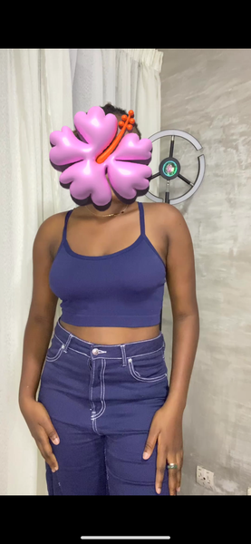 Débardeur court bleu