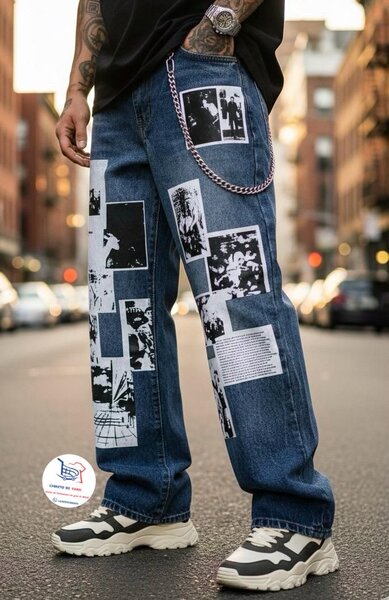 Jean streetwear patchwork unique