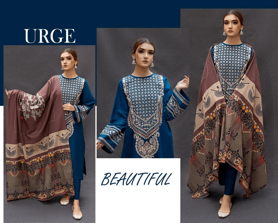 3 PCs Women's unstitched Dhanak Suit