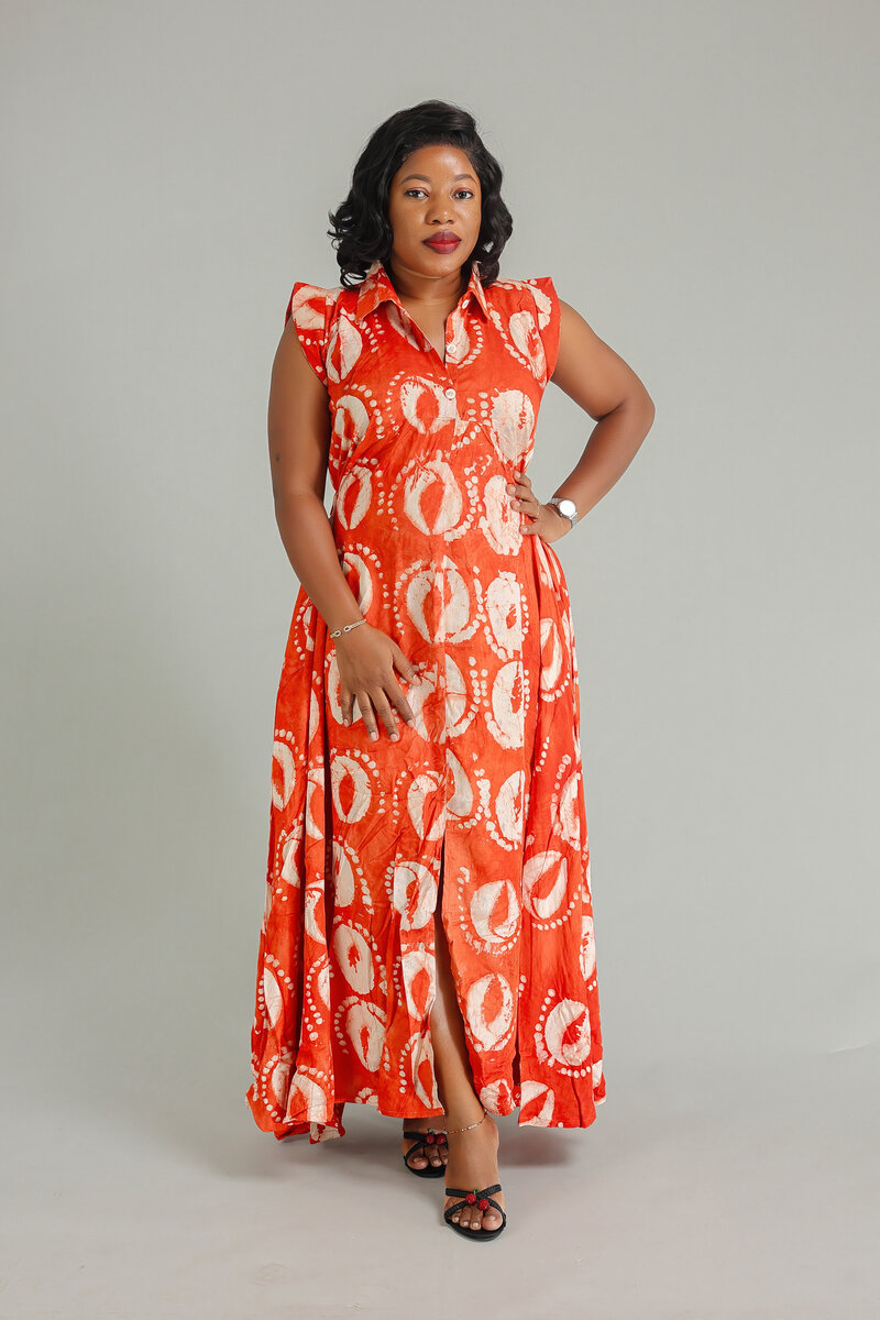 Robe Longue Adire Élégante