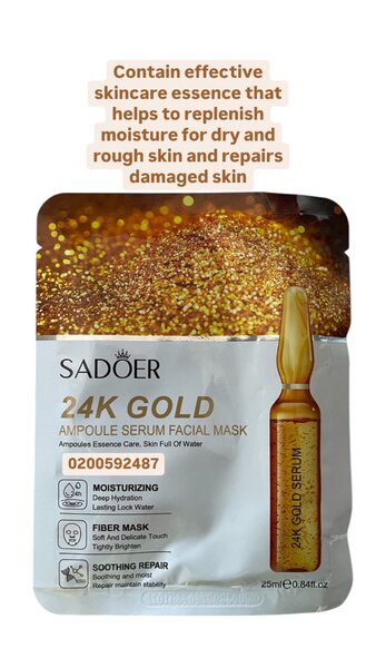 24K Gold ampoule serum facial mask