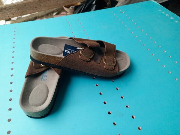 Sandales confort marron en cuir