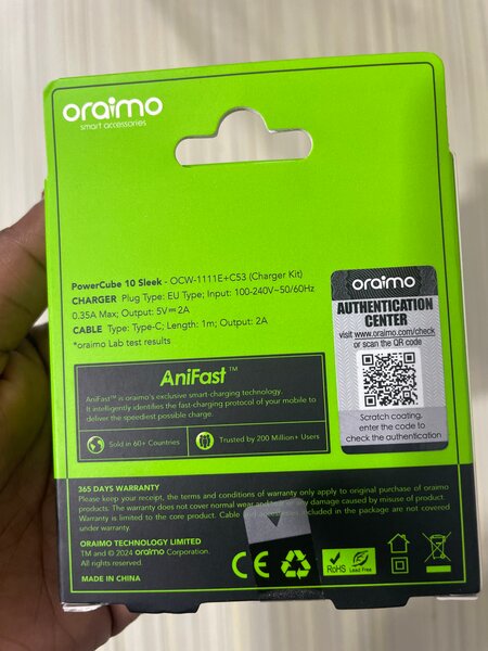 Chargeur Rapide 10W Oraimo