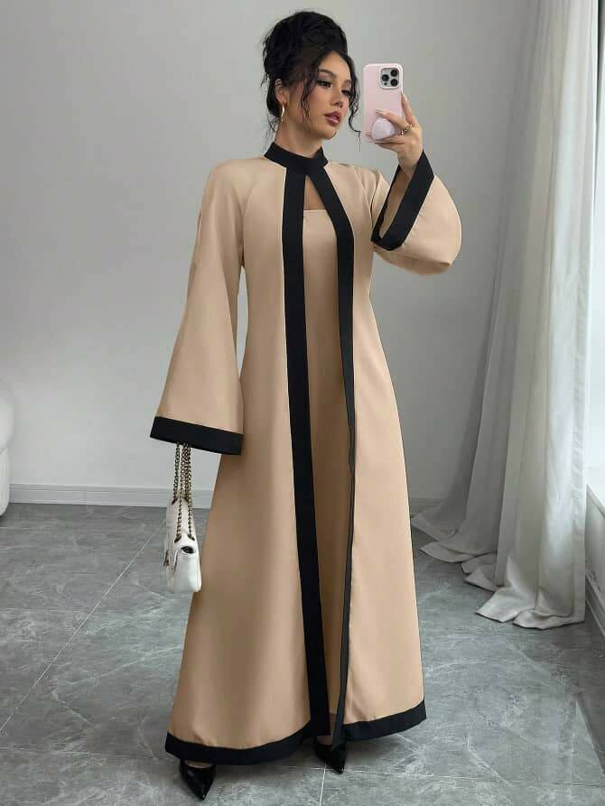 Robe élégante à contraste