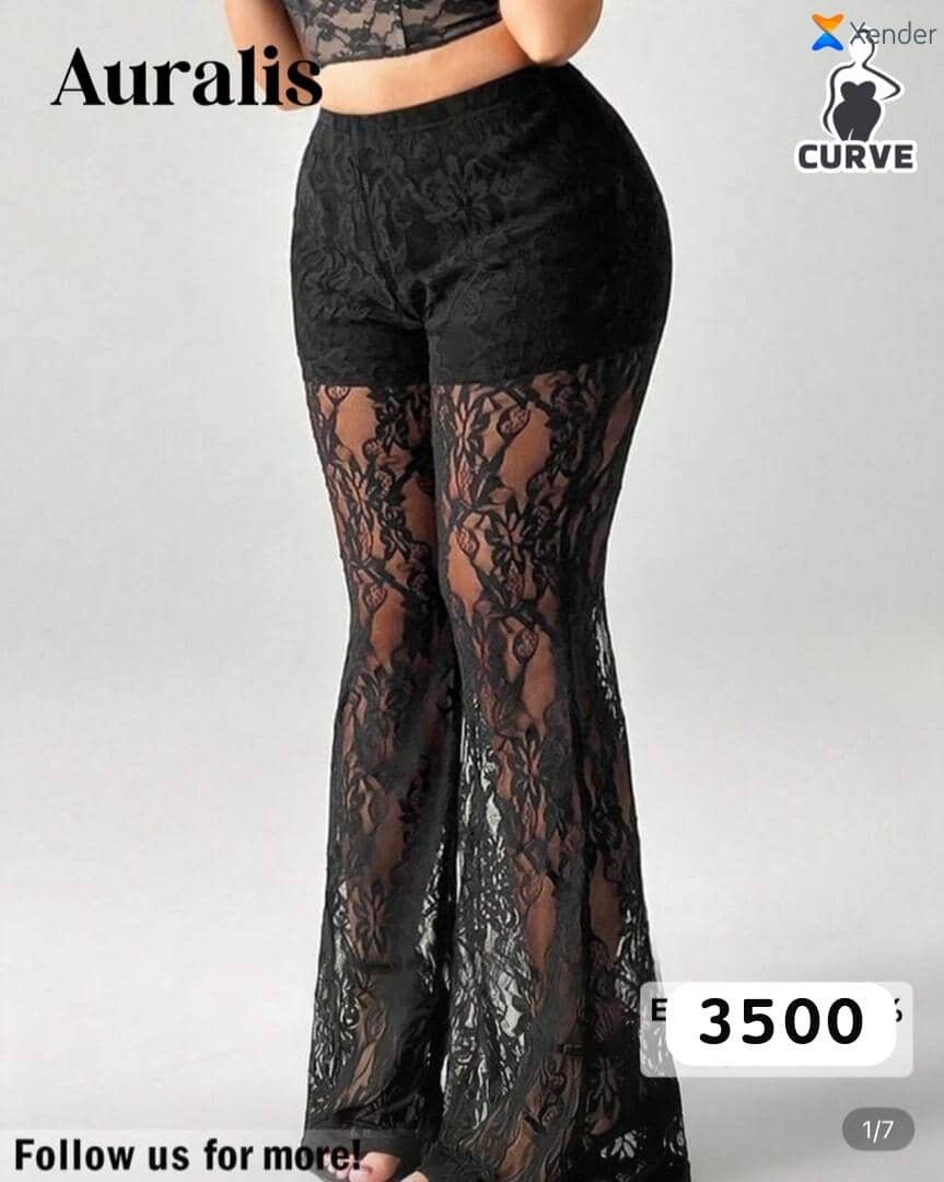 Pantalon en dentelle noire