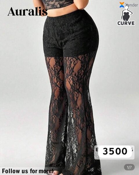 Pantalon en dentelle noire