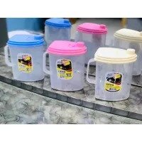 Random Color Kitchen Plastic Oil Jug With Lid & Handle - 1 Liter, Plastic Oil Bottle for Cooking Use Oil Containers