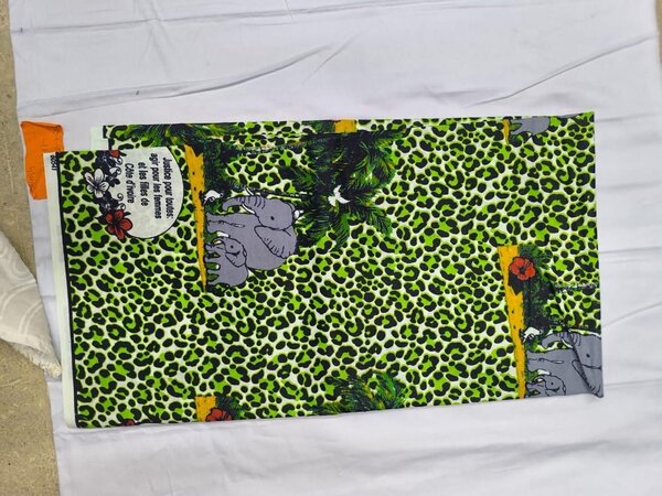 Tissu Africain Wax Éléphant Imprimé