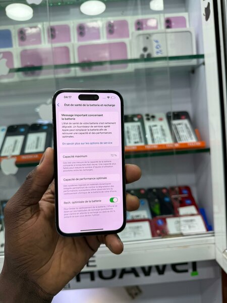 14 pro 256 Go  message écran