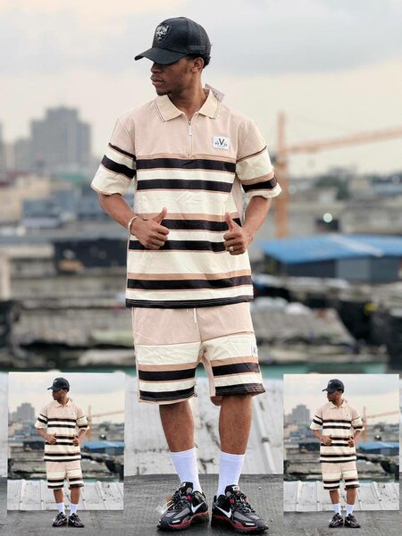 Ensemble polo et short rayé