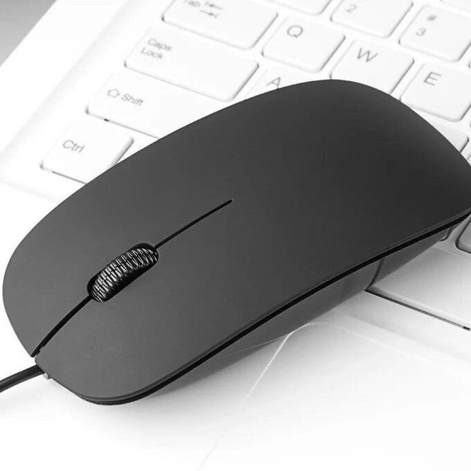 Souris filaire pour bureau et maison, surface givrée, USB.