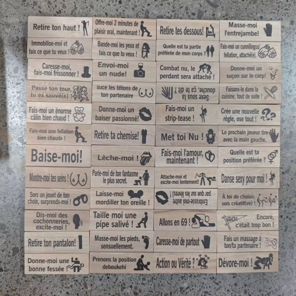 Jeu Jenga Érotique en Bois