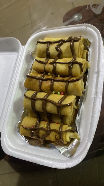 Crêpes tartinées de chocolat