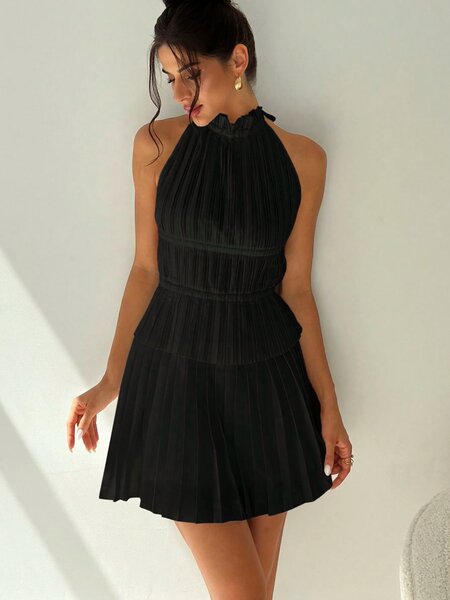 Robe Plissée Halter Été