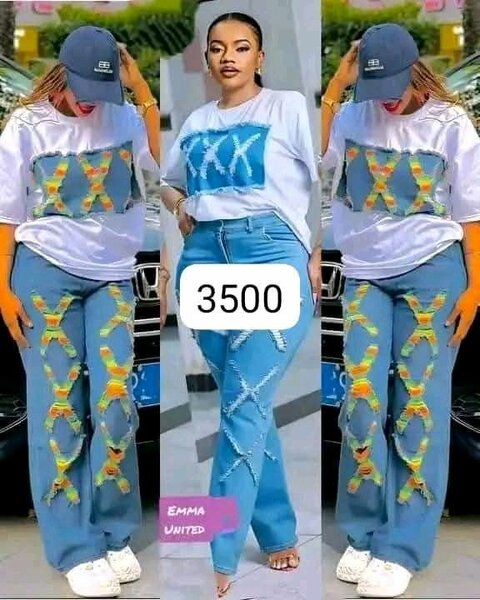 Jean tendance brodé