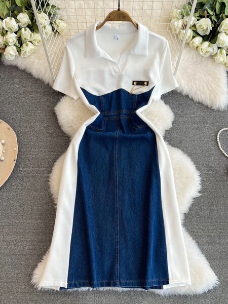 Denim with cotton dress