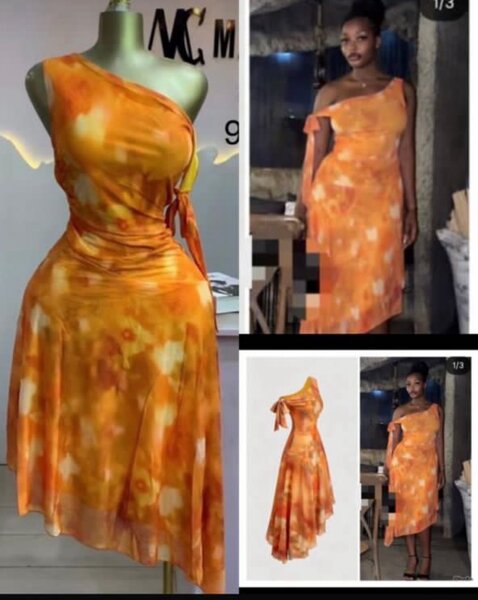 Robe asymétrique orange vif