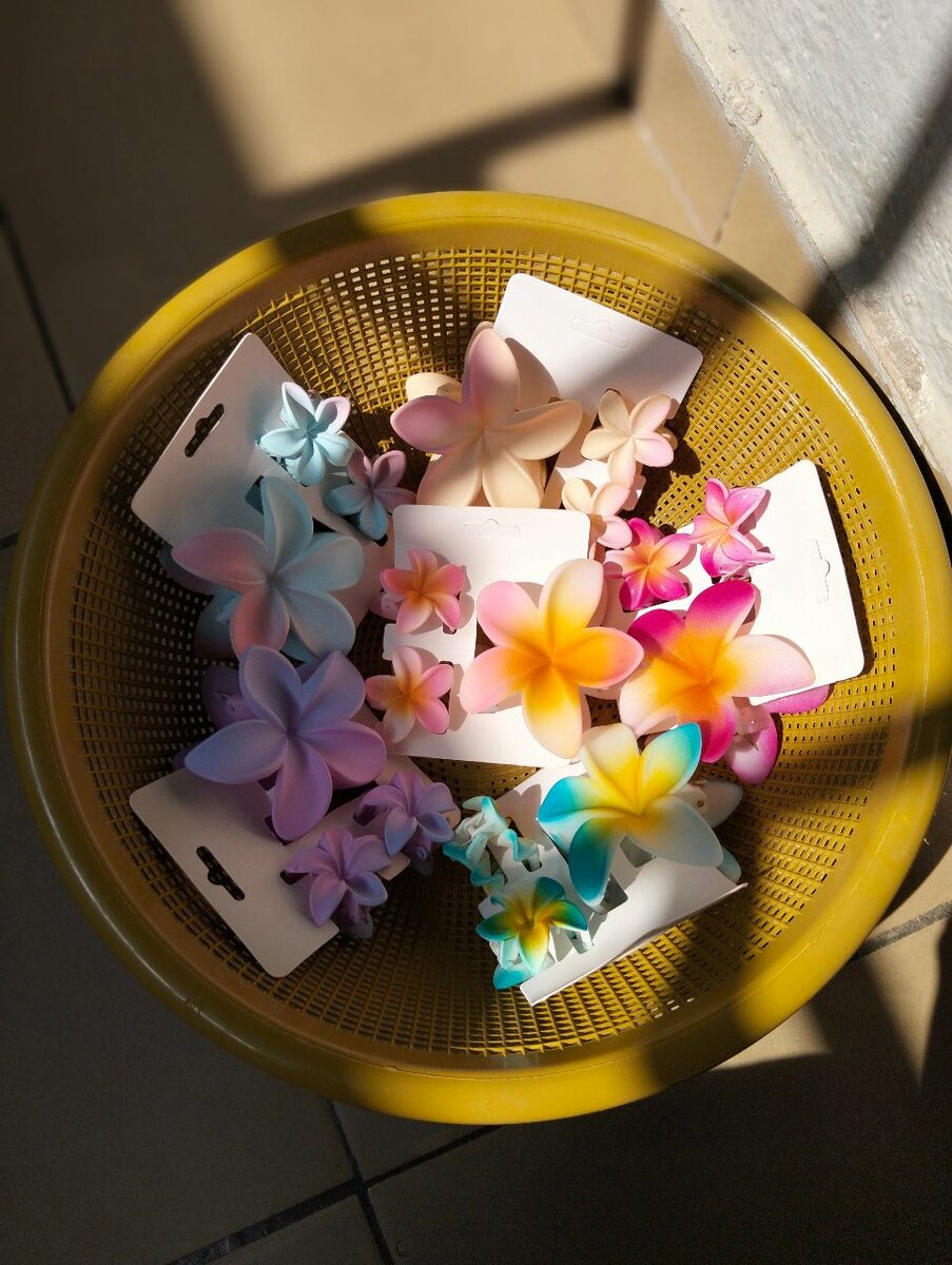 Barrettes fleurs colorées