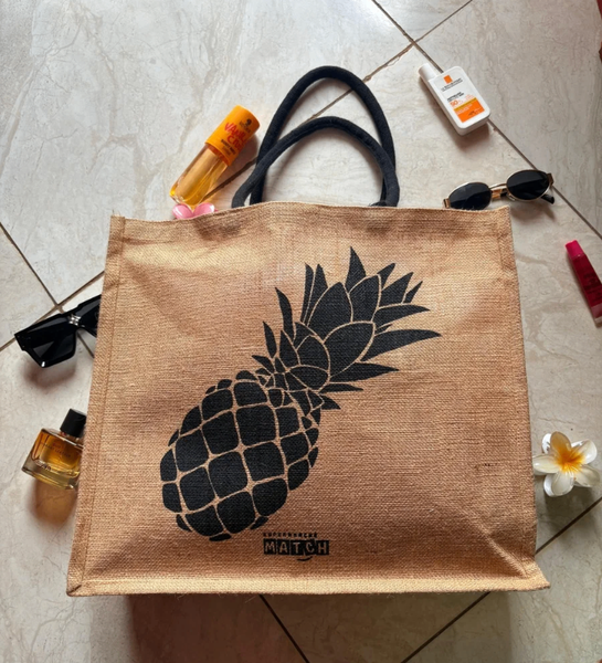 Sac de plage ananas jute