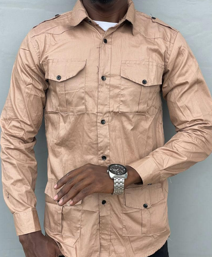 Quadral pocket safari shirt