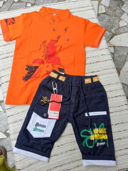 Tenue garçon polo orange