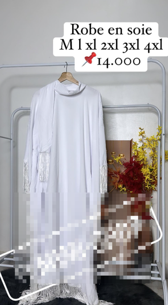 Modeste musulman Abaya gland cape pour les femmes mode ample grande taille manches chauve-souris blanc-M L XL 2xl 3xl 4xl