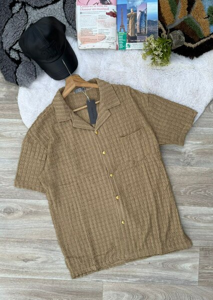 Chemise en tricot beige