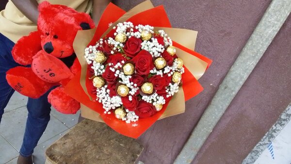 Bouquet gourmand avec nounours