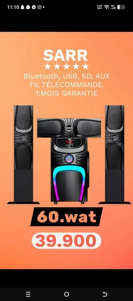 Système audio Bluetooth 60W