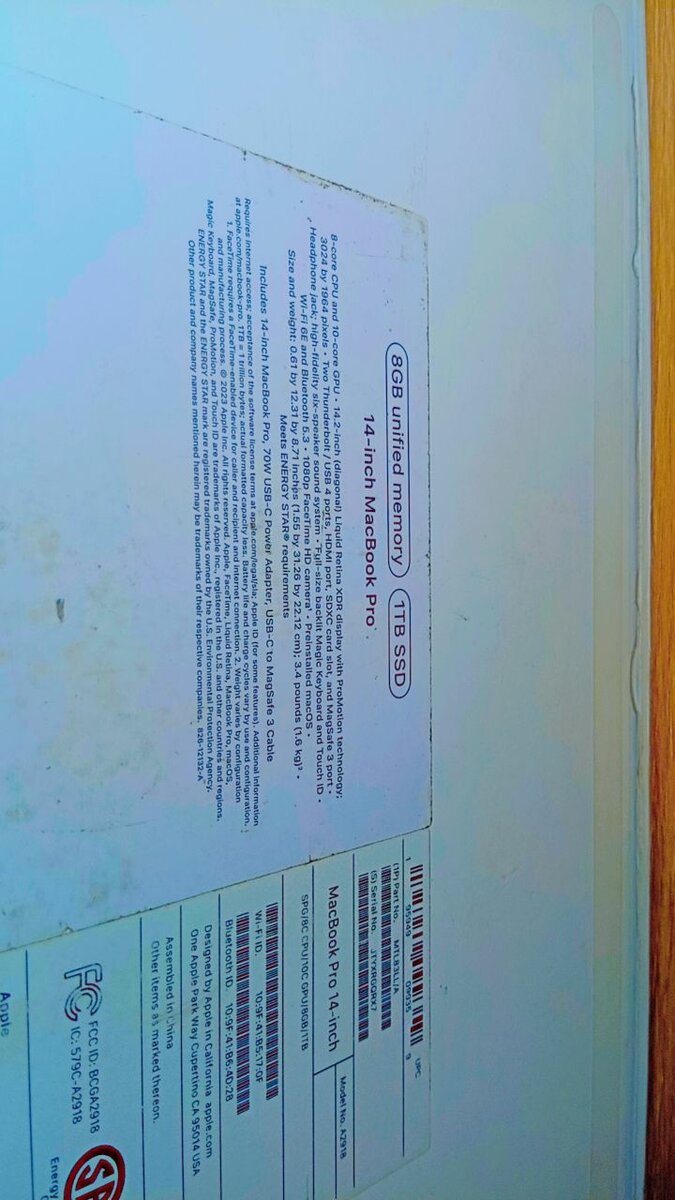 MacBook Pro 14" 1TB SSD