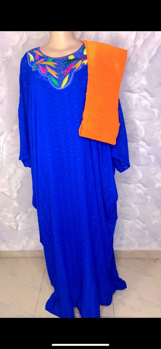 Robe Caftan Bleu Élégant