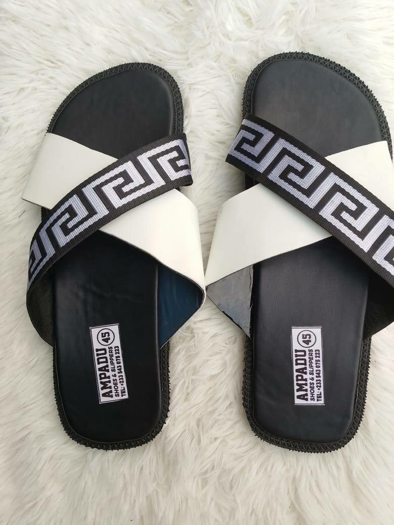 Mules homme AMPADU noires et blanches