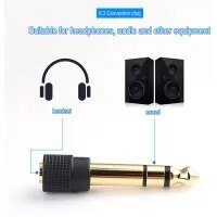 1 PCS 1/4 to 3.5mm Adapter 1/4''(6.35mm) Male to 1/8'' (3.5mm) Female Headphone Adapter Pure Copper Stereo Audio Adapter for Guitar, Digital Piano, Microphones, Audio Connector