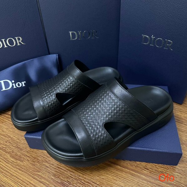 Sandales en cuir noir homme