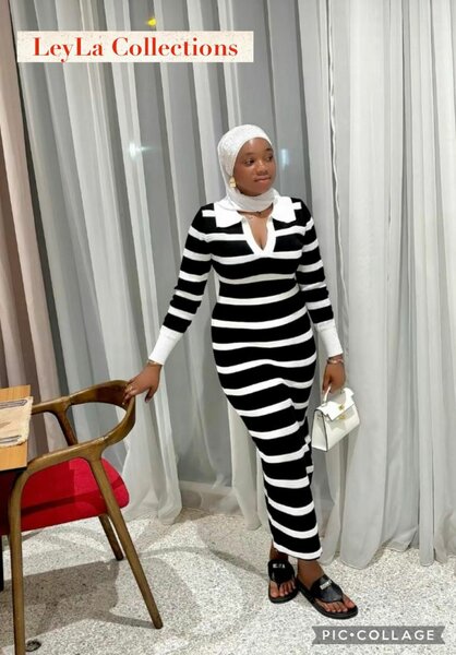 Robe longue rayée élégante